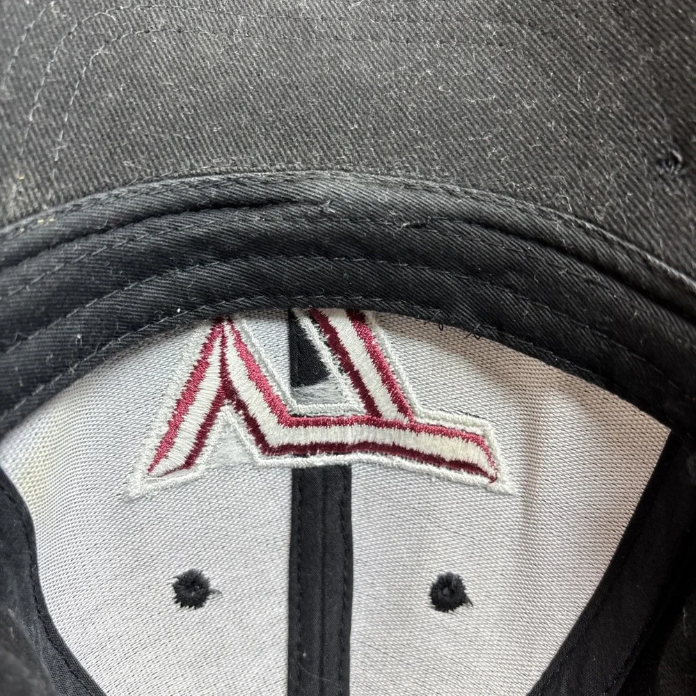 Vintage Virginia Tech Cap Black Hat 3D Embroidered Cotton Strapback‎ Distressed
